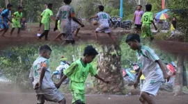 Keseruan pertandingan final. Foto: KKN MBKM FISIP UNRI