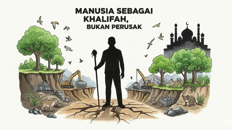 Ilustrasi seharusnya manusia sebagai Khalifah, bukan perusak alam. (GG)
