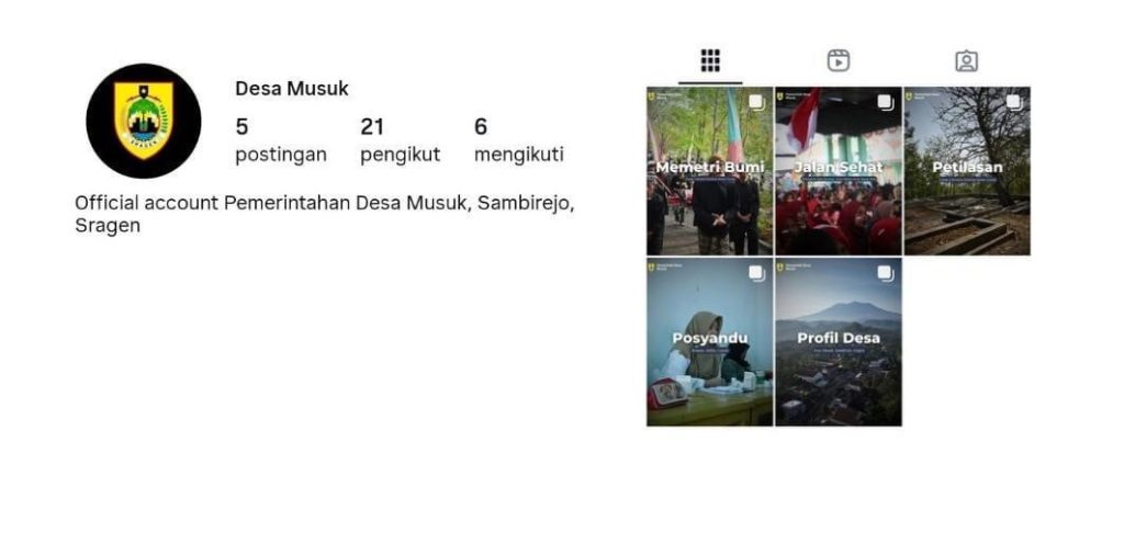 Akun Instagram Desa Musuk. Foto: KKN UNS 301