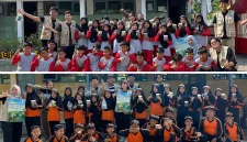 Dokumentasi bersama setelah kegaitan pengamatan burung dan pembuatan terrarium. Foto: KKN 310 UNS