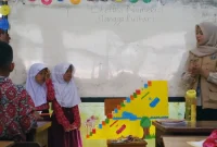Mahasiswa KKM UNTIRTA saat meberikan pembelajaran literasi dan numerasi tematik yang dirancang interaktif. Foto: KKM Literasi 67 UNTIRTA