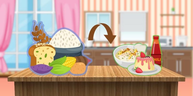Dari karbohidrat jadi lebih nikmat! Pati bukan cuma bikin kenyang, tapi juga pengatur tekstur makanan biar bubur, puding, dan saus jadi lezat. Sumber: Canva.com