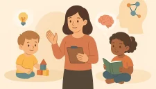 Guru berperan penting dalam mengembangkan potensi kognitif anak melalui pendekatan psikologi pendidikan yang menyenangkan dan sesuai tahap perkembangan.