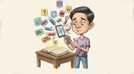 Ilustrasi ketika kompas moral generasi muda terseret algoritma, Pancasila mencoba tetap menyinari jalan. (GG)