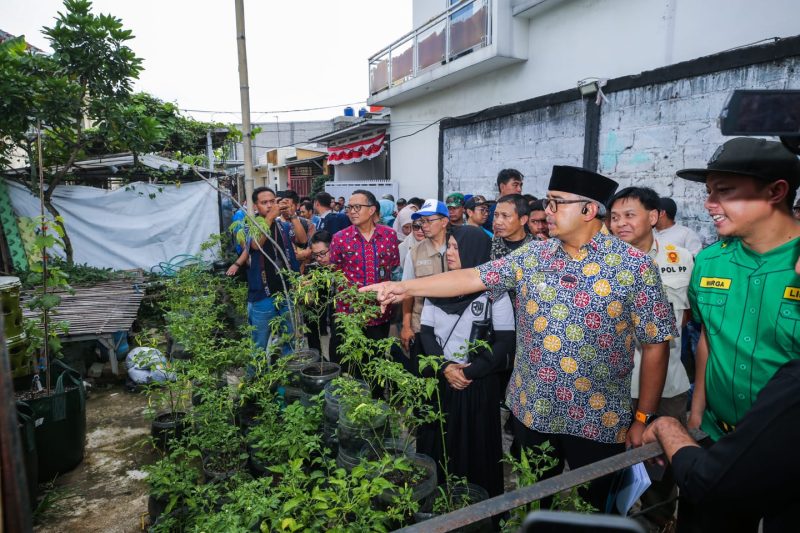 Wali Kota Bandung, Muhammad Farhan mendorong ketiga program Kang Pisman, Buruan Sae, dan Dapur Dahsat harus berjalan beriringan di setiap RW. Kunjungan tersebut dilakukan untuk melihat langsung penerapan program ketahanan pangan dan pengelolaan lingkungan yang digerakkan masyarakat. (Dok. Humas Pemkot Bandung)