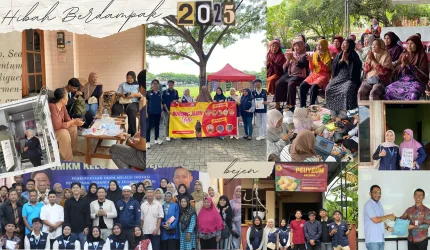 Mahasiswa Universitas Sebelas Maret (UNS) bersama pelaku UMKM dan warga Desa Bejen berfoto bersama usai pelaksanaan rangkaian kegiatan Program Hibah Pembelajaran Berdampak 2025 di Kecamatan Karanganyar, Kabupaten Karanganyar. Foto: Pribadi