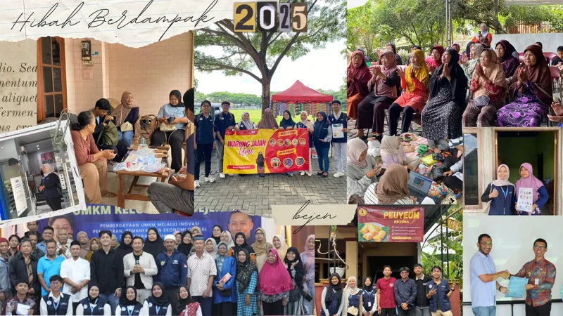 Mahasiswa Universitas Sebelas Maret (UNS) bersama pelaku UMKM dan warga Desa Bejen berfoto bersama usai pelaksanaan rangkaian kegiatan Program Hibah Pembelajaran Berdampak 2025 di Kecamatan Karanganyar, Kabupaten Karanganyar. Foto: Pribadi