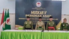 Pengurus PERSINAS ASAD Jawa Timur bersama jajaran Pengurus PERSINAS ASAD Kabupaten Bangkalan berpose di sela Musyawarah Kabupaten (Muskab) V PERSINAS ASAD Bangkalan yang digelar di Padepokan PERSINAS ASAD Bangkalan, Minggu (25/1/2026). Foto: Istimewa