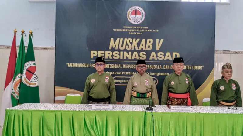 Pengurus PERSINAS ASAD Jawa Timur bersama jajaran Pengurus PERSINAS ASAD Kabupaten Bangkalan berpose di sela Musyawarah Kabupaten (Muskab) V PERSINAS ASAD Bangkalan yang digelar di Padepokan PERSINAS ASAD Bangkalan, Minggu (25/1/2026). Foto: Istimewa