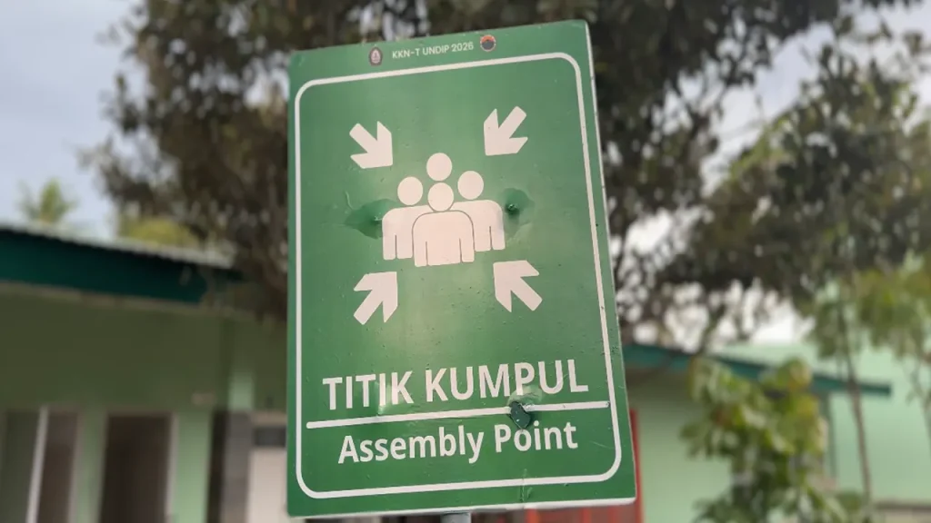 Rambu titik kumpul evakuasi. Foto: M. Fatikh