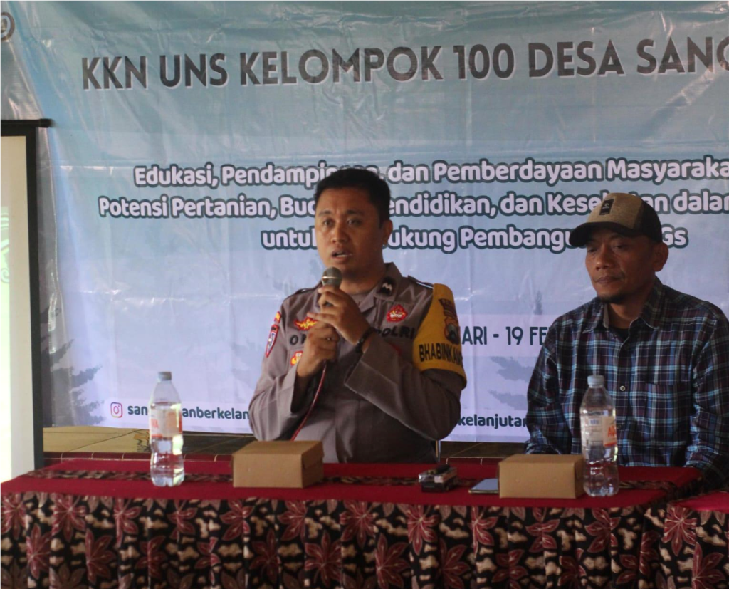 Penyampaian materi dari Polsek Kebonagung. Foto: Dokumentasi Pribadi KKN-T UNS Kelompok 100
