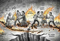 Perdebatan tanpa kendali bukan sekadar panas di layar, tetapi bisa membakar persatuan. (GG)