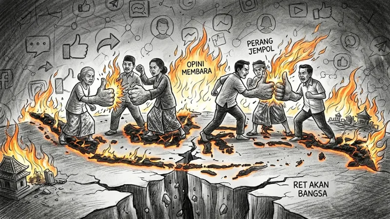 Perdebatan tanpa kendali bukan sekadar panas di layar, tetapi bisa membakar persatuan. (GG)