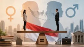 Ilustrasi kesetaraan gender di Indonesia yang masih menghadapi hambatan budaya dan struktural dalam mewujudkan ruang yang lebih setara bagi perempuan dan laki-laki.
Credit/Sumber: Ilustrasi AI | ChatGPT/OpenAI