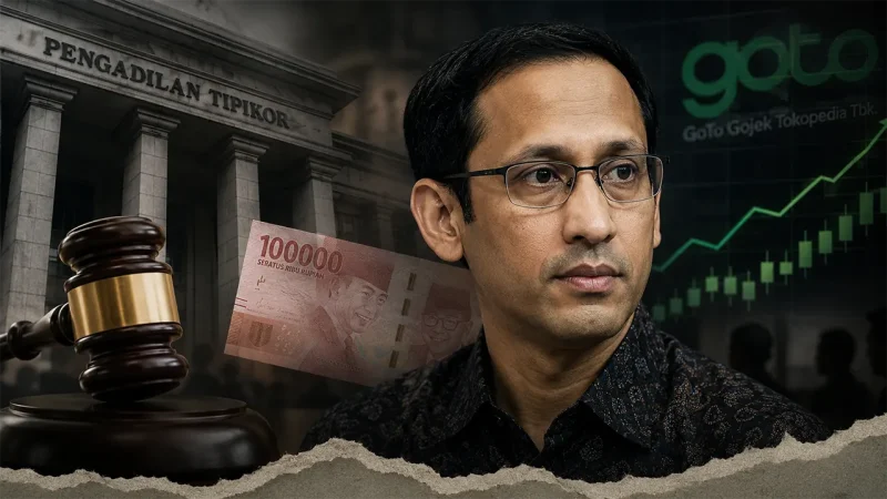 Ilustrasi perkara dugaan korupsi pengadaan Chromebook yang menyeret mantan Menteri Pendidikan, Kebudayaan, Riset, dan Teknologi Nadiem Makarim. (GG)