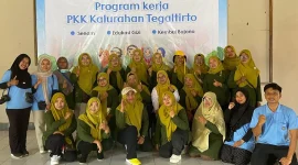 Dokumentasi bersama setelah pelaksanaan Program GEBYUR (Gerakan Ibu Makan Sayur) bersama Tim Penggerak PKK Kalurahan Tegaltirto. (doc pribadi)