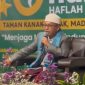 Pimpinan Pondok Pesantren Nurul Huda, Drs. KH. Abdul Aziz, juga menyampaikan pesan kepada para santri dalam puncak Milad ke-43 Pondok Pesantren Nurul Huda Yaspin Sukabumi, Kamis (25/6/2026). Foto: Tim Media Pesantren Nurul Huda