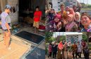 Mahasiswa BBK 8 UNAIR Desa Tawun menghadirkan papan peta informatif yang memuat fasilitas umum, Landmark, dan destinasi wisata. (Dok. Kelompok BBK 8 Tawun).