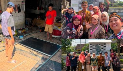 Mahasiswa BBK 8 UNAIR Desa Tawun menghadirkan papan peta informatif yang memuat fasilitas umum, Landmark, dan destinasi wisata. (Dok. Kelompok BBK 8 Tawun).