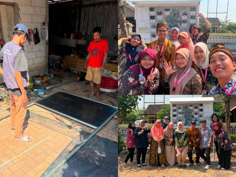 Mahasiswa BBK 8 UNAIR Desa Tawun menghadirkan papan peta informatif yang memuat fasilitas umum, Landmark, dan destinasi wisata. (Dok. Kelompok BBK 8 Tawun).
