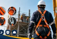 Ilustrasi Salah satu perlengkapan yang perlu diperhatikan adalah full body safety harness. Sebelum digunakan, sejumlah komponen seperti webbing, D-ring, buckle, serta lanyard dan hook perlu diperiksa untuk memastikan kondisinya layak dan sesuai dengan kebutuhan pekerjaan.