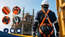 Ilustrasi Salah satu perlengkapan yang perlu diperhatikan adalah full body safety harness. Sebelum digunakan, sejumlah komponen seperti webbing, D-ring, buckle, serta lanyard dan hook perlu diperiksa untuk memastikan kondisinya layak dan sesuai dengan kebutuhan pekerjaan.