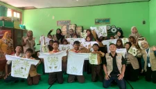 Hasil karya ecoprint siswa-siswi SDN Pucangrejo. (Doc. Pribadi)