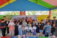 Dokumentasi bersama setelah pelaksanaan Lomba Seni Literasi di TK KB Pelangi, Desa Tawangsari, Kecamatan Kerjo, Kabupaten Karanganyar, Minggu (16/8/2026). Foto: Dok. Pribadi/KKN 292 UNS