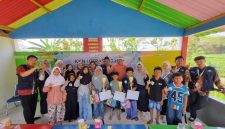 Dokumentasi bersama setelah pelaksanaan Lomba Seni Literasi di TK KB Pelangi, Desa Tawangsari, Kecamatan Kerjo, Kabupaten Karanganyar, Minggu (16/8/2026). Foto: Dok. Pribadi/KKN 292 UNS