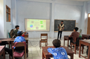 Sesi Pemaparan Materi Mengenai Penggunaan Aplikasi Canva. Foto: Dok. Pribadi/KKN 179 UNS
